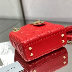 mini lady 17 red lambskin