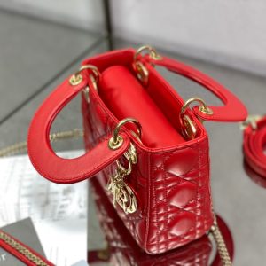 mini lady 17 red lambskin