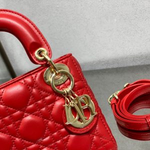 mini lady 17 red lambskin