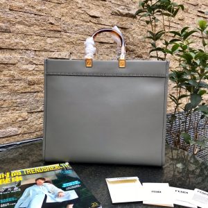 20201230_i1609314241_443_1_jpg_7a8d0182-1c0d-41e0-8737-16b00640ee16 Fendi Sunshine Large Bag 40.5 Grey Leather