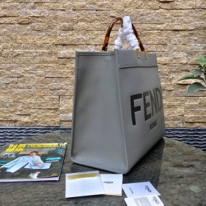 20201230_i1609314241_4765_6_jpg_d590317d-67ae-4e35-a018-466776e8ddad Fendi Sunshine Large Bag 40.5 Grey Leather