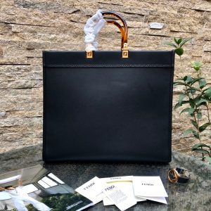 Fendi Sunshine Large Bag 40.5 Black Leather