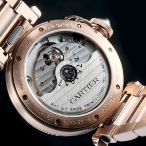 pasha 35mm automatic pink gold white dial