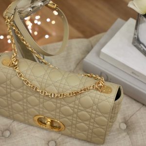 LARGE CARO BAG 28 LIGHT BEIGE CALFSKIN