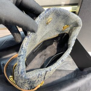 LOULOU PUFFER MINI 23 RODEO BLUE SUEDE DENIM