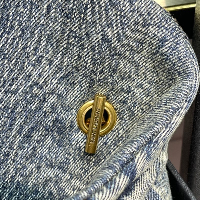 LOULOU PUFFER MINI 23 RODEO BLUE SUEDE DENIM