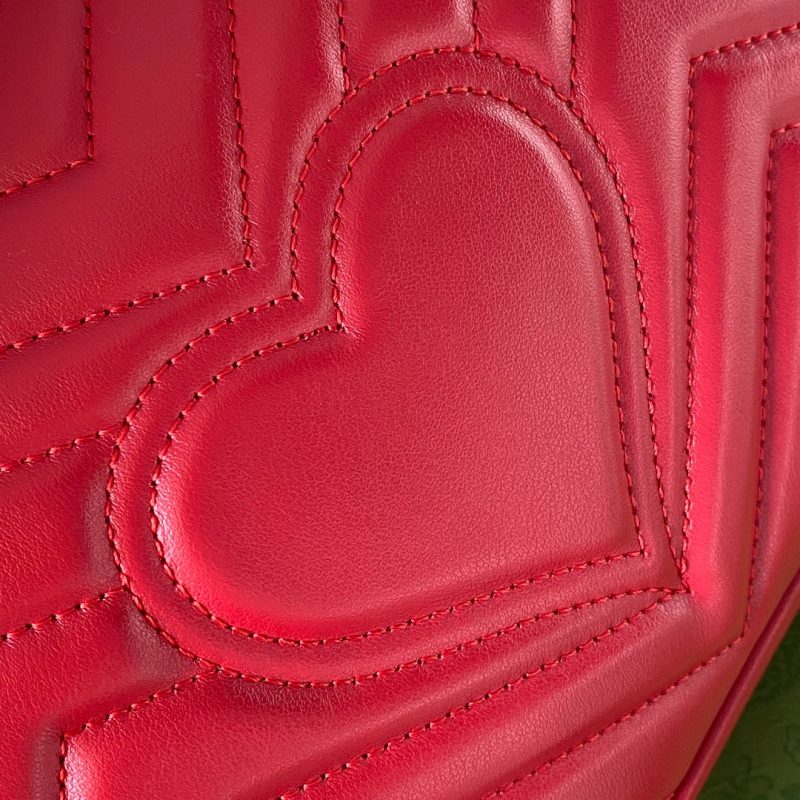 gg marmont 26cm red calfskin gold hardware