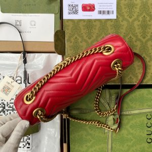 gg marmont 26cm red calfskin gold hardware