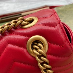 gg marmont 26cm red calfskin gold hardware