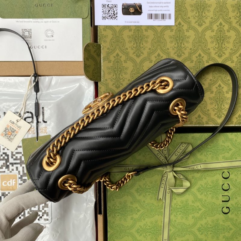 gg marmont 26cm black calfskin gold hardware