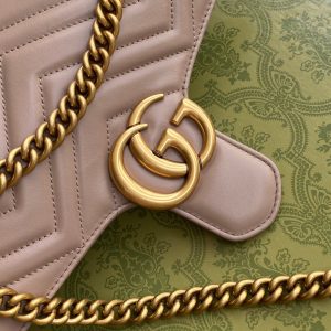 gg marmont 26cm beige calfskin gold hardware