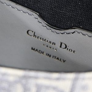 MEDIUM CD BOBBY 22CM GREY OBLIQUE CANVAS GOLD HARDWARE