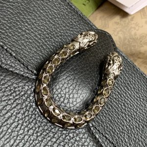 DYONYSUS SHOULDER BAG 20 IN BLACK CALFSKIN SILVER HARDWARE