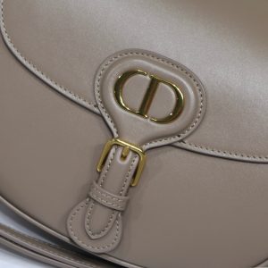 MEDIUM CD BOBBY 22CM DARK BROWN CALFSKIN GOLD HARDWARE