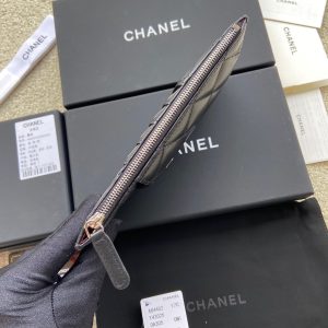 CC Classic Phone Pouch Black Lambskin Sliver Steel 229650