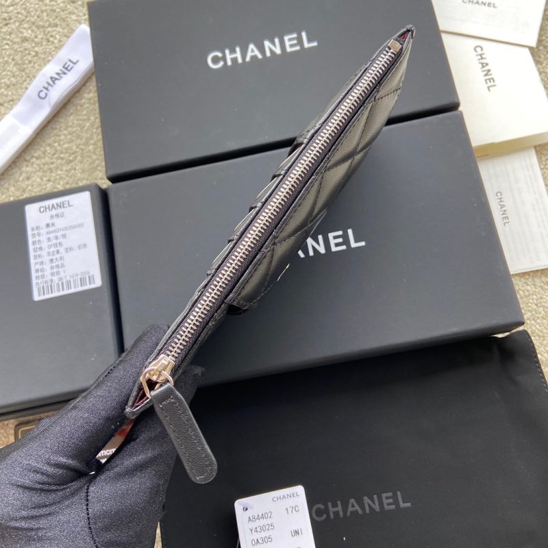 CC Classic Phone Pouch Black Lambskin Sliver Steel 229650