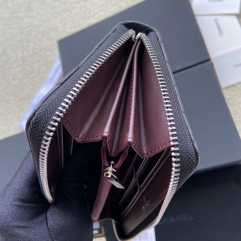 CC A50097 Classic Zipper Wallet Black Caviar GHW 229656