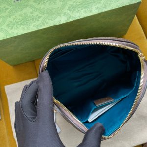 OPHIDIA GG MEDIUM 23 SHOULDER BAG BEIGE AND EBONY SUPREME CANVAS