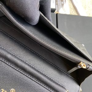 Classic Woc 20cm Black Grained Calfskin Leather CC