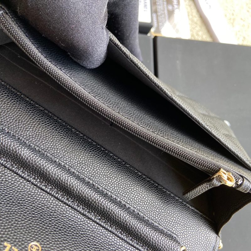 Classic Woc 20cm Black Grained Calfskin Leather CC