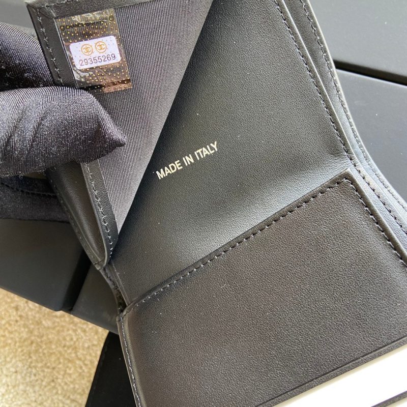 CC Boy Small Flap Wallet Black Caviar Sliver Steel 156528