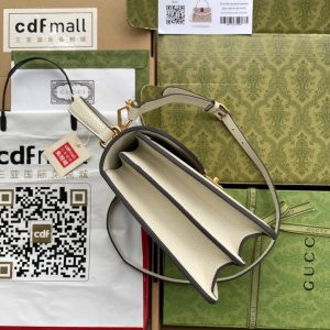 Gucci Ophidia 25cm Bag Ebony White Canvas Leather 239794