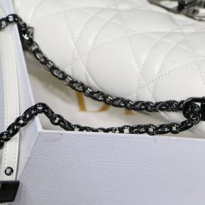 medium caro 25.5 white calfskin black hardware