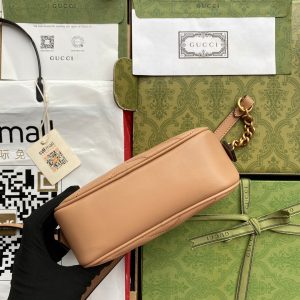 gg marmont mini 18cm zip top dark beige calfskin gold hardware