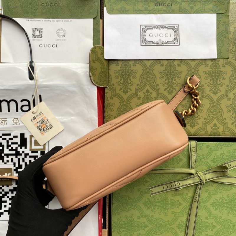 gg marmont mini 18cm zip top dark beige calfskin gold hardware