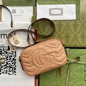 gg marmont mini 18cm zip top dark beige calfskin gold hardware