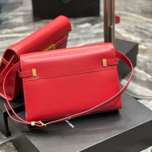MAHATTAN IN BOX 29 RED CALFSKIN GOLD HARDWARE