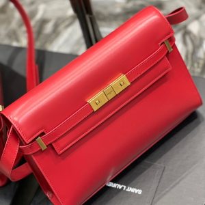 MAHATTAN IN BOX 29 RED CALFSKIN GOLD HARDWARE