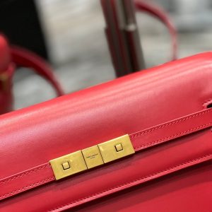 MAHATTAN IN BOX 29 RED CALFSKIN GOLD HARDWARE