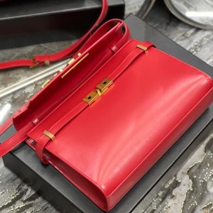 MAHATTAN IN BOX 29 RED CALFSKIN GOLD HARDWARE