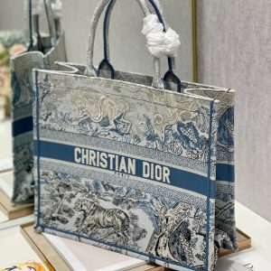 Large CD Book Tote 42cm Gradient Blue Tiger