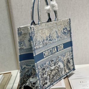 Large CD Book Tote 42cm Gradient Blue Tiger