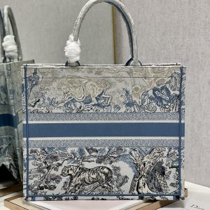 Large CD Book Tote 42cm Gradient Blue Tiger