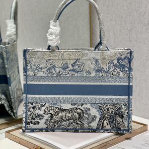 Medium CD Book Tote 36cm Gradient Blue Tiger