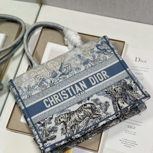 Medium CD Book Tote 36cm Gradient Blue Tiger