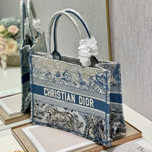 Medium CD Book Tote 36cm Gradient Blue Tiger