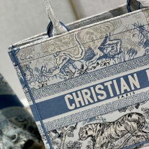 Medium CD Book Tote 36cm Gradient Blue Tiger