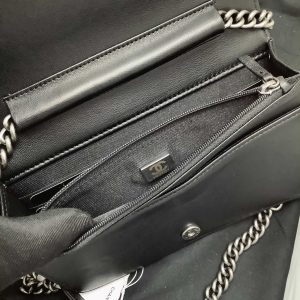 cc leboy woc 19cm black quilted lambskin silver hardware