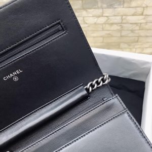 cc leboy woc 19cm black quilted lambskin silver hardware