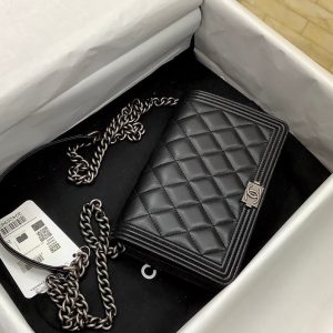 cc leboy woc 19cm black quilted lambskin silver hardware