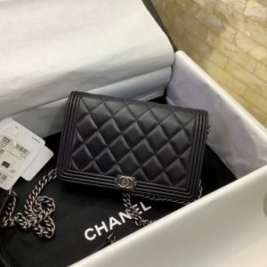 cc leboy woc 19cm black quilted lambskin silver hardware