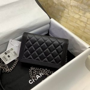 cc leboy woc 19cm black quilted lambskin silver hardware