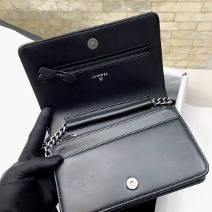 cc leboy woc 19cm black quilted lambskin silver hardware