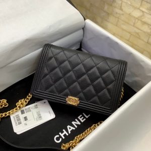 cc leboy woc 19cm black quilted caviar gold hardware