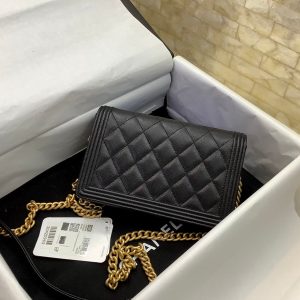 cc leboy woc 19cm black quilted caviar gold hardware