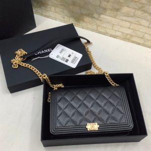 cc leboy woc 19cm black quilted caviar gold hardware